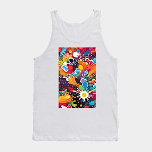 splash colors fabric pattern graphic illustration design by ironpalette Tank Top